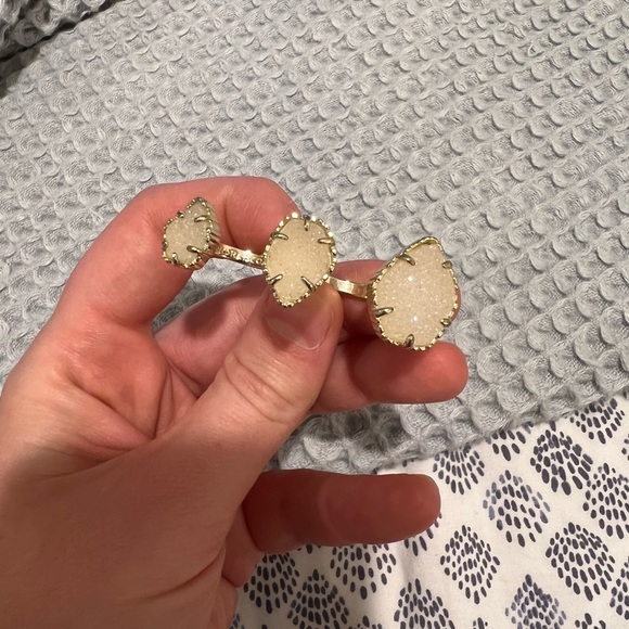 Kendra Scott Naomi Gold Double Ring Iridescent Drusy - Picture 6 of 6